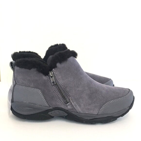 New Easy Spirit Womens Esexcellite Ankle Booties Cold Weather Faux Fur Gray Sz 8 - Picture 1 of 7